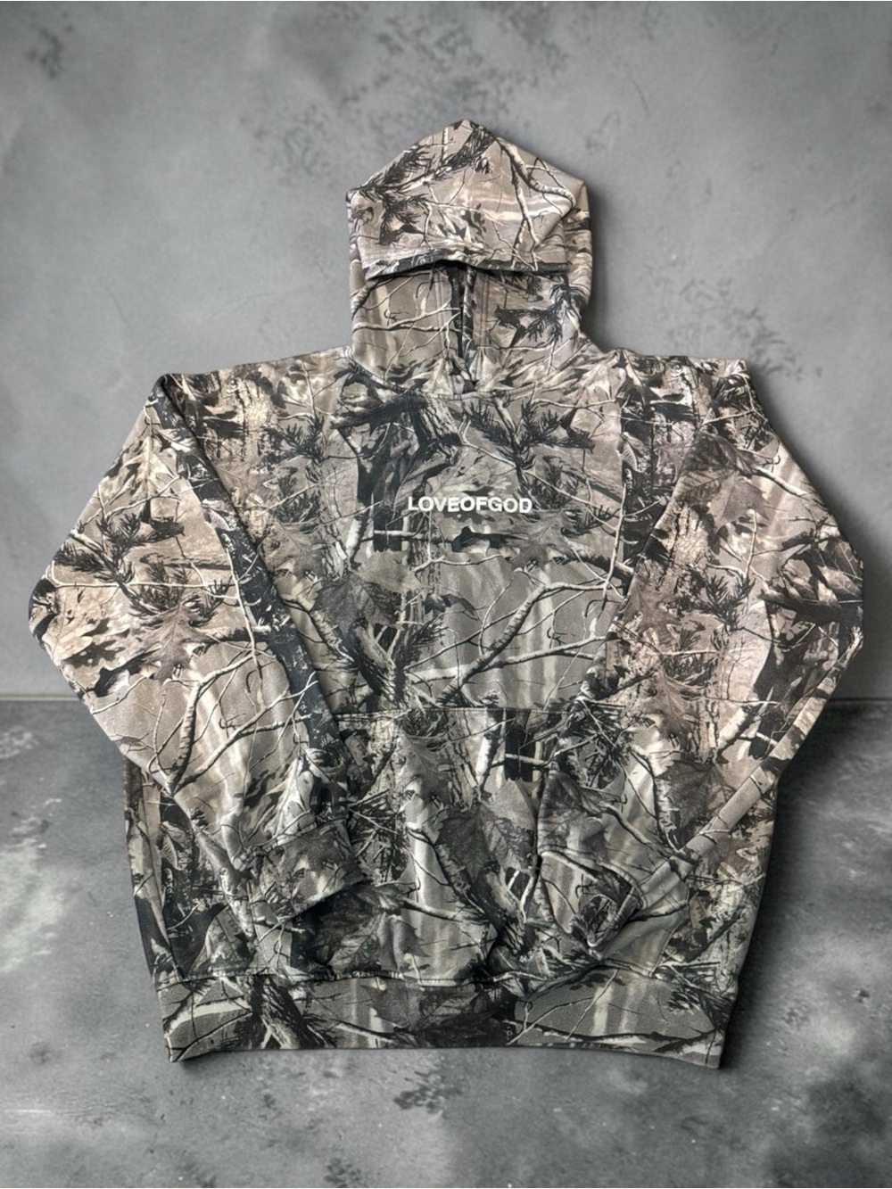Men's Gray Camouflage Hoodie - Pullover Jacket